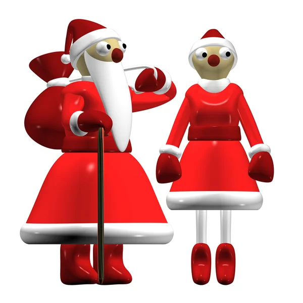Santa Claus o Padre Frost, niña Santa Claus o Doncella de Nieve —  Fotos de Stock