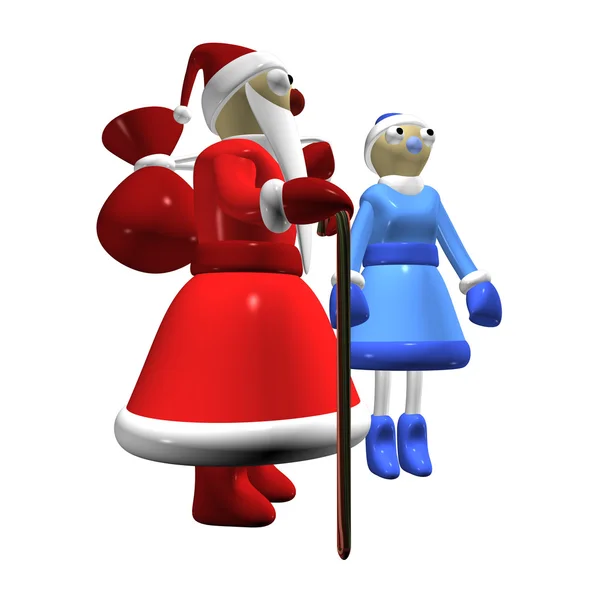 Jultomten eller far frost, flicka jultomten eller snow maiden — Stockfoto
