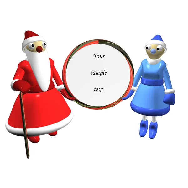 Santa Claus or Father Frost, girl Santa Claus or Snow Maiden — Stock Photo, Image