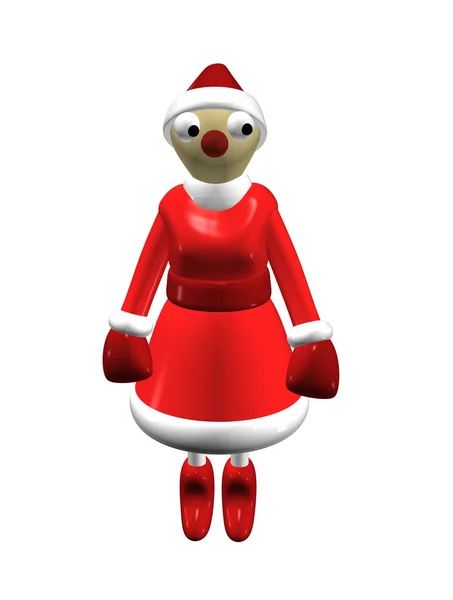 Девчонка Санта Клаус или Снегурочка, 3d . — стоковое фото