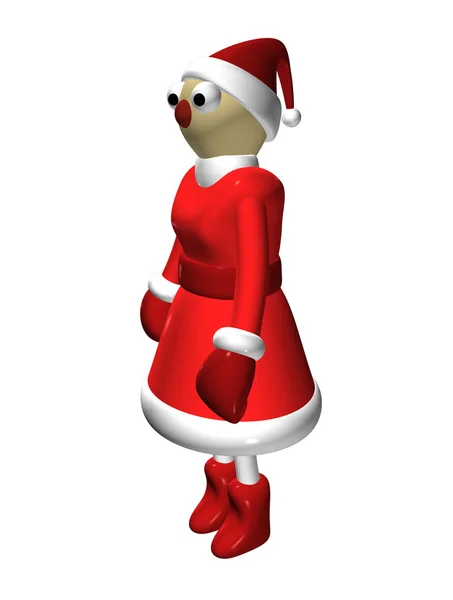 Девчонка Санта Клаус или Снегурочка, 3d . — стоковое фото
