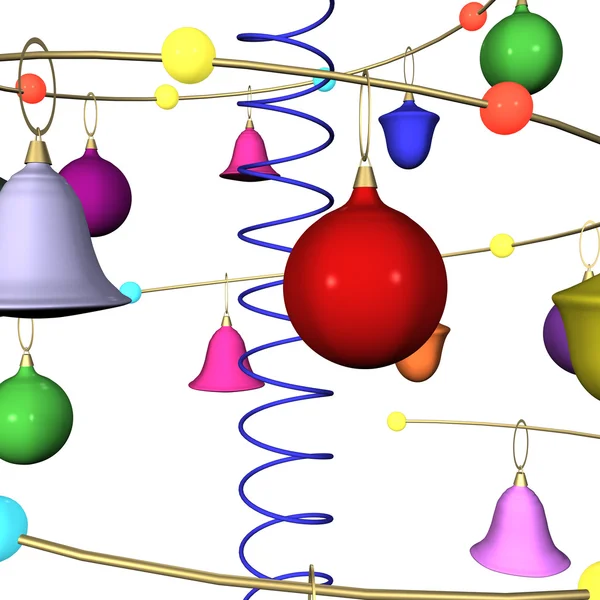 Abstract New Year 's Christmas background with fur-tree toys — стоковое фото