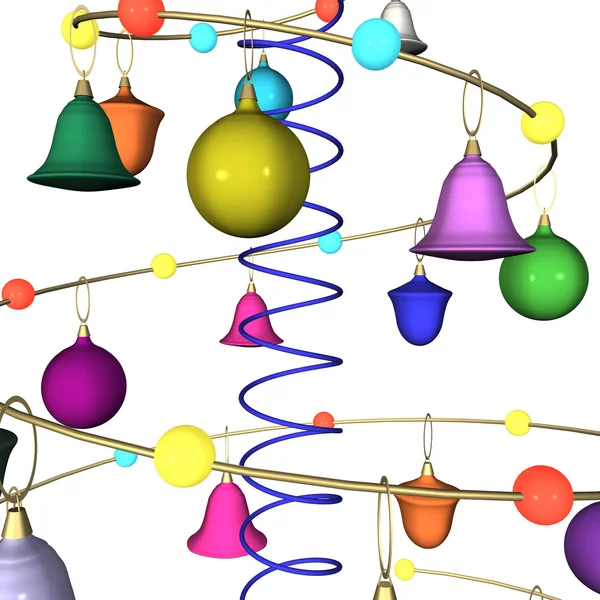 Abstract New Year 's Christmas background with fur-tree toys — стоковое фото