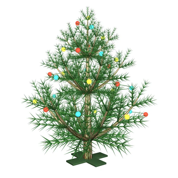 New Year's Christmas fur-tree with a garland, 3d. — Stock Photo, Image
