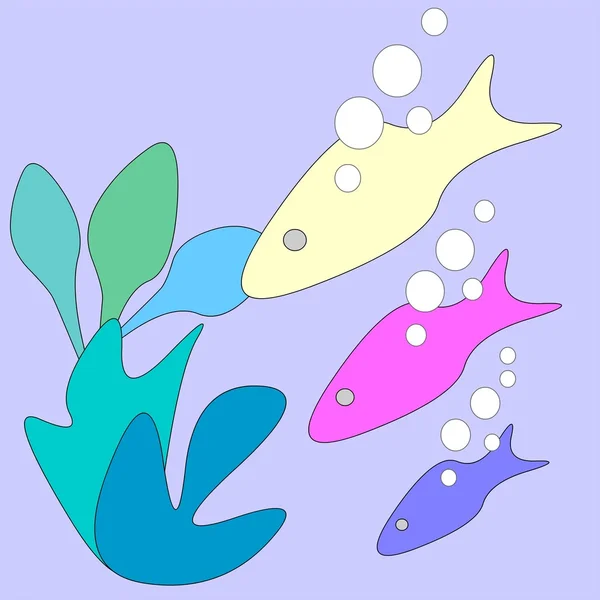 Peixes e plantas marinhas . — Fotografia de Stock