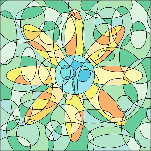Fond multicolore abstrait avec une fleur de petits secteurs . — Photo