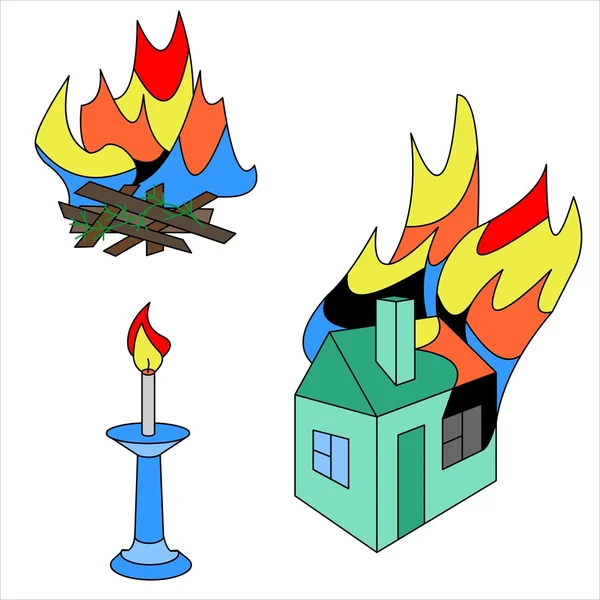 Queimaduras de fogo, aquece, brilha, destrói — Fotografia de Stock