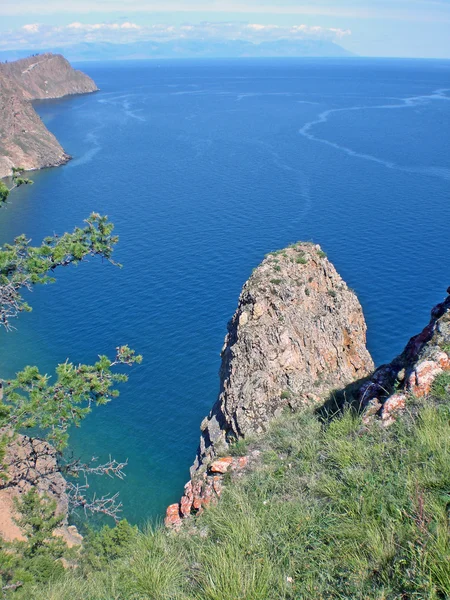 stock image Rocky coast of lake Baikal on island Olkhon, Russia