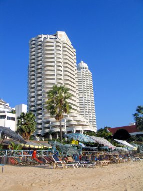 otel şehrin üzerinde tür, pattaya, Tayland