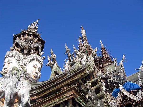 Bir Parçası Bir Altında Inşaat Budist Ahşap Tapınak Doğru Pattaya — Stok fotoğraf