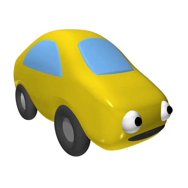 Маленький Игрушечный Автомобиль Глазами Изолирован — стоковое фото