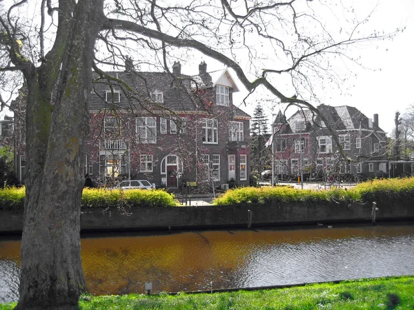 Paesi Bassi Fiume Nella Città Haarlem — Foto Stock