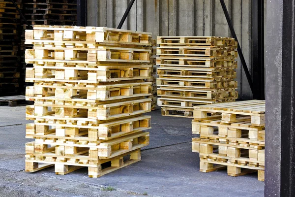 Detalhe de paletas de madeira — Fotografia de Stock