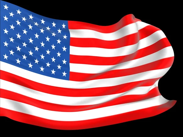 Amerikanische Flagge mit Falten und Wellen — Stockfoto