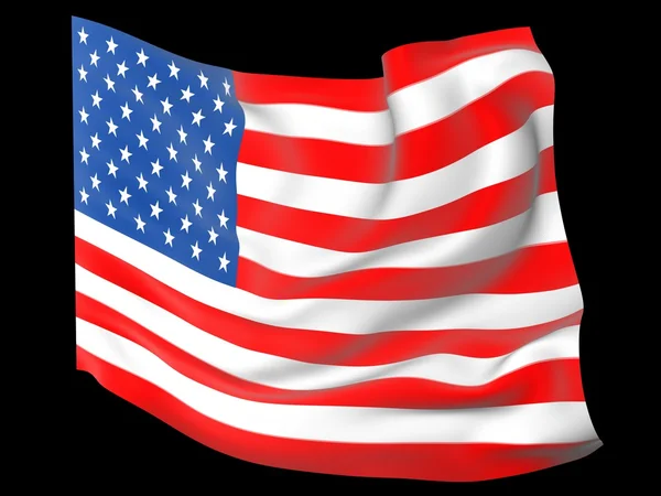 American flag with folds and waves — Stock Photo, Image