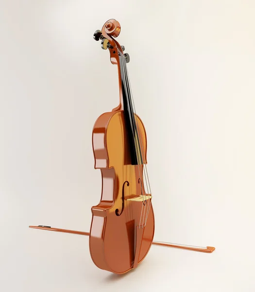Belo violino no fundo branco — Fotografia de Stock