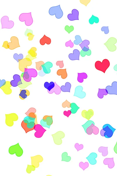Corações de cores diferentes — Fotografia de Stock