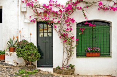 A street of Cadaques, Spain clipart