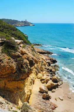 Cala fonda beach, tarragona, İspanya