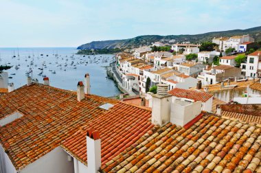 Aerial view of Cadaques, Spain clipart