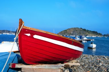 A boat in Portlligat, Cadaques, Spain clipart