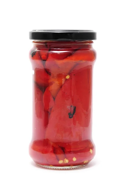 Pimentos vermelhos em lata — Fotografia de Stock