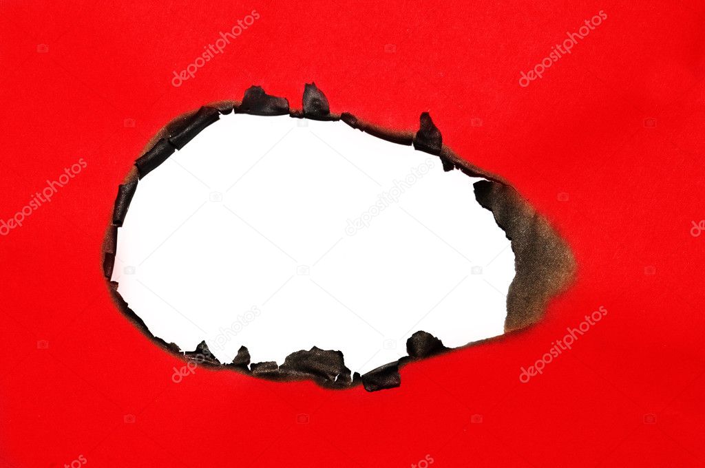 Burned hole