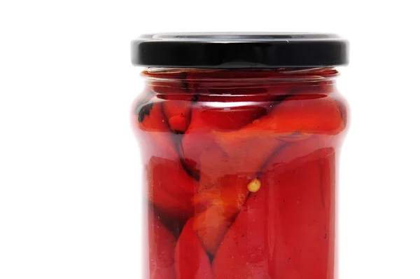 Canned red peppers — Stock Photo, Image