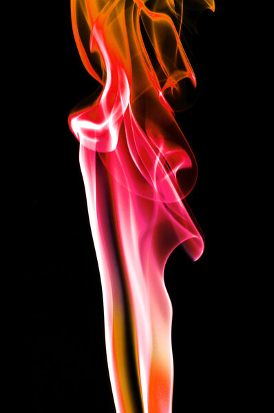 Colored smoke isolated on a black background