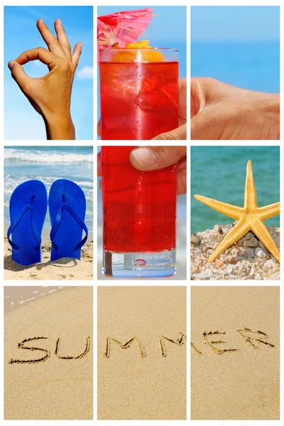 Stranden collage — Stockfoto