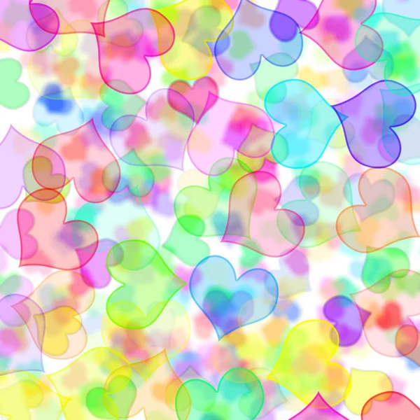 Herzen in verschiedenen Farben — Stockfoto