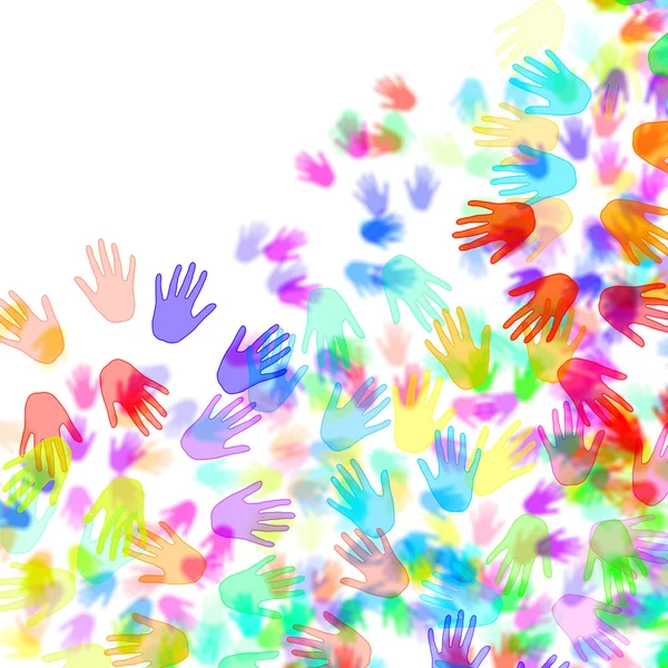Különböző színű kezek — Stock Fotó