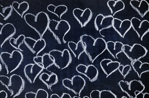 Herzen mit Kreide gezeichnet — Stockfoto