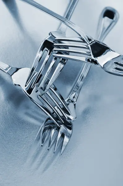 Tenedores de plata — Foto de Stock