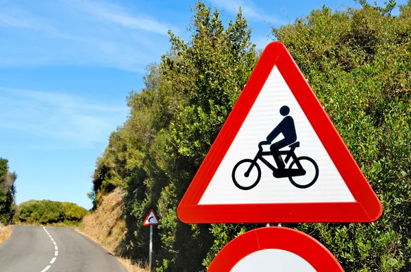 Motorcycle and bicycle sign — Stock Photo, Image