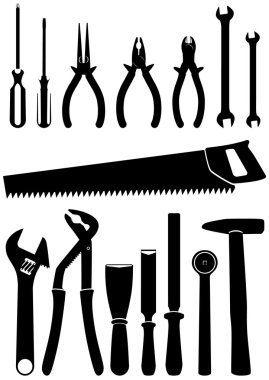 Vector Illustration Set Of 15 Different Tools clipart
