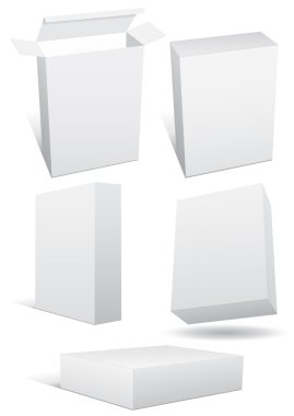 Vector Illustration Set Of Blank Retail Box.