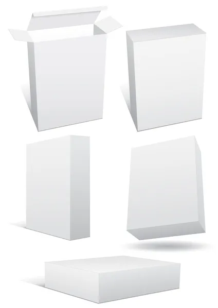 Set de ilustración vectorial de caja de venta al por menor en blanco . — Vector de stock