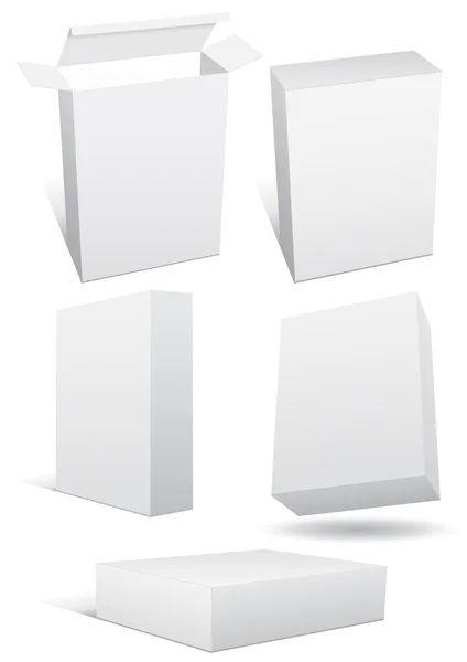 Set de ilustración vectorial de caja de venta al por menor en blanco . Ilustraciones de stock libres de derechos