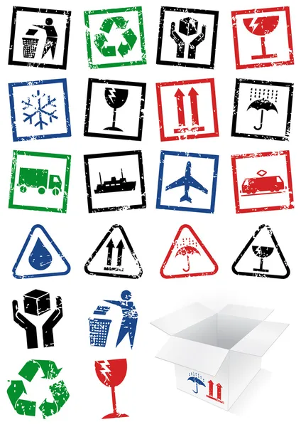 Wektor zestaw ilustracji pakowania symbol znaczki. — Wektor stockowy
