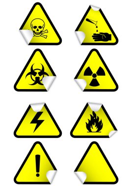 Vector set of chemical warning signs. clipart