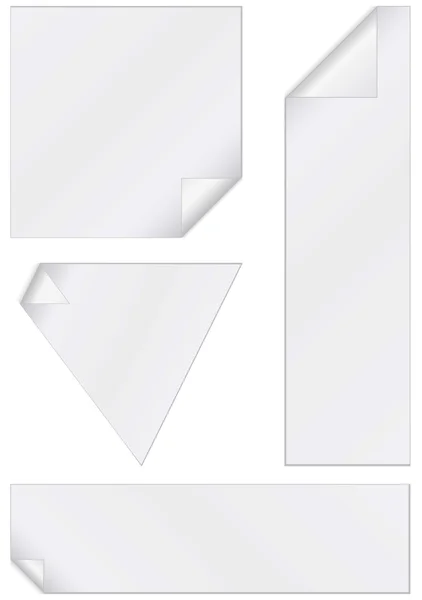 Set illustrazione vettoriale di adesivi non stampati con angoli sbucciati — Vettoriale Stock