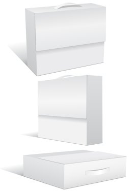 Vector illustration set of blank case or box. clipart