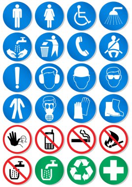 Vector set of different international communication signs.
