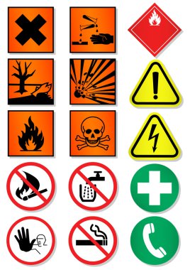Vector set of international signs, laboratory associated.