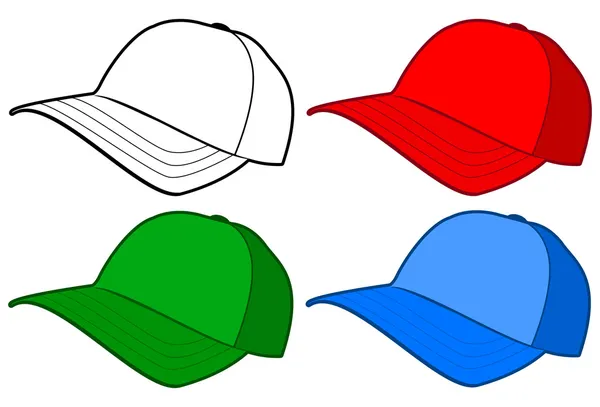棒球帽或帽子矢量模板设计. — 图库矢量图片