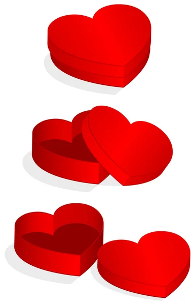 Vector illustration of heart shaped valentine box. — Stock Vector