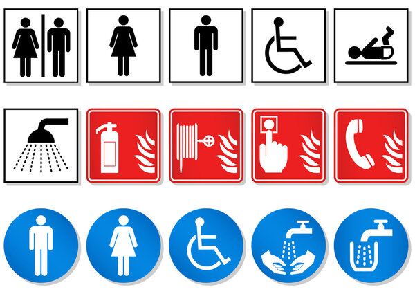 Vector set of different international communication signs.