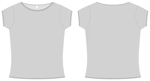 Basic Ladies T-shirt modelo vetor ilustração . — Vetor de Stock