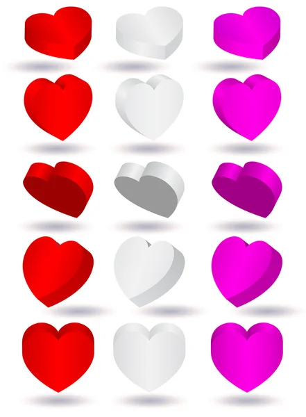 Vektorové ilustrace trojrozměrný srdce tvaru. Royalty Free Stock Vektory